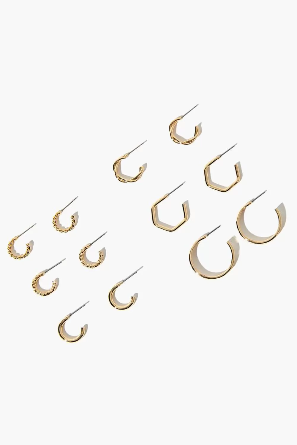 Earrings>Forever 21 Assorted Hoop Earring Set Gold