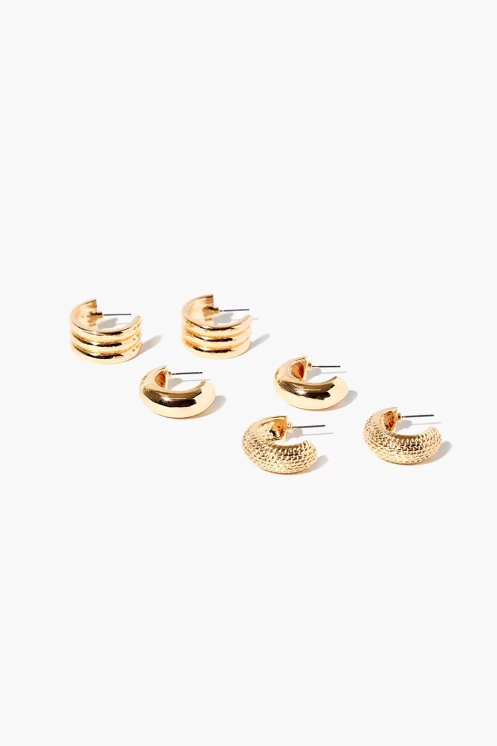 Earrings>Forever 21 Assorted Hoop Earring Set Gold