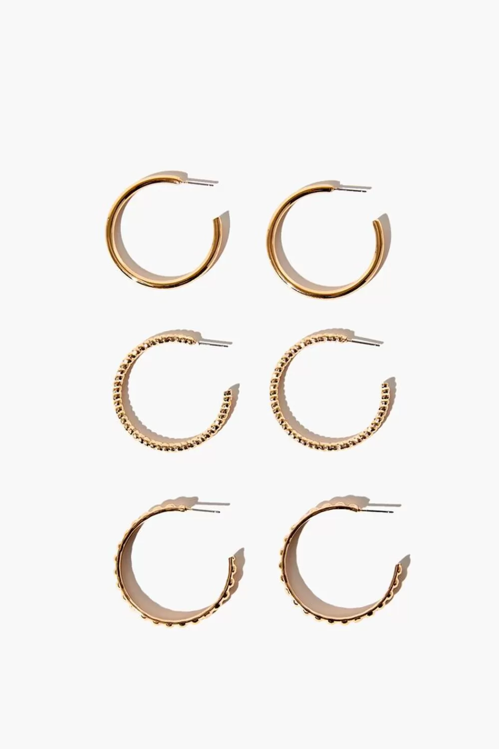Earrings>Forever 21 Assorted Hoop Earring Set Gold