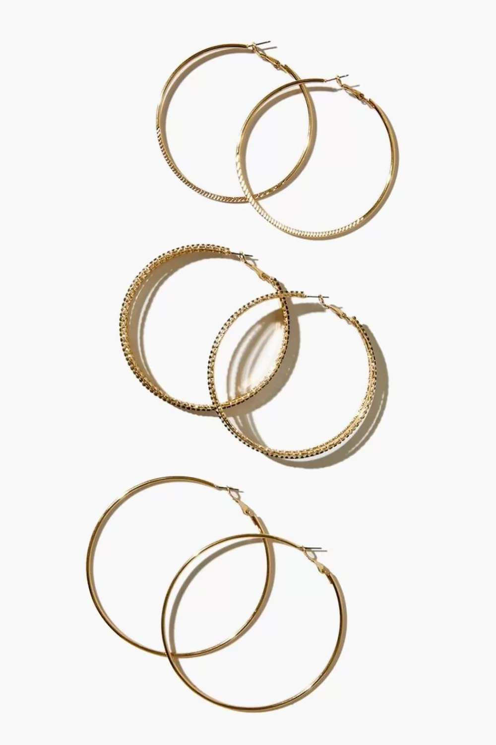 Earrings>Forever 21 Assorted Hoop Earring Set Gold