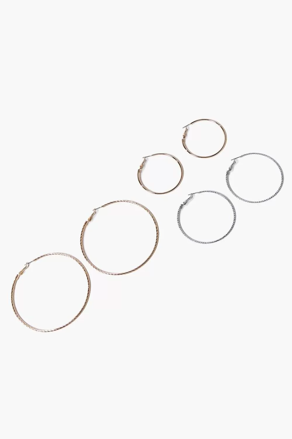 Earrings>Forever 21 Assorted Hoop Earring Set Gold/Silver