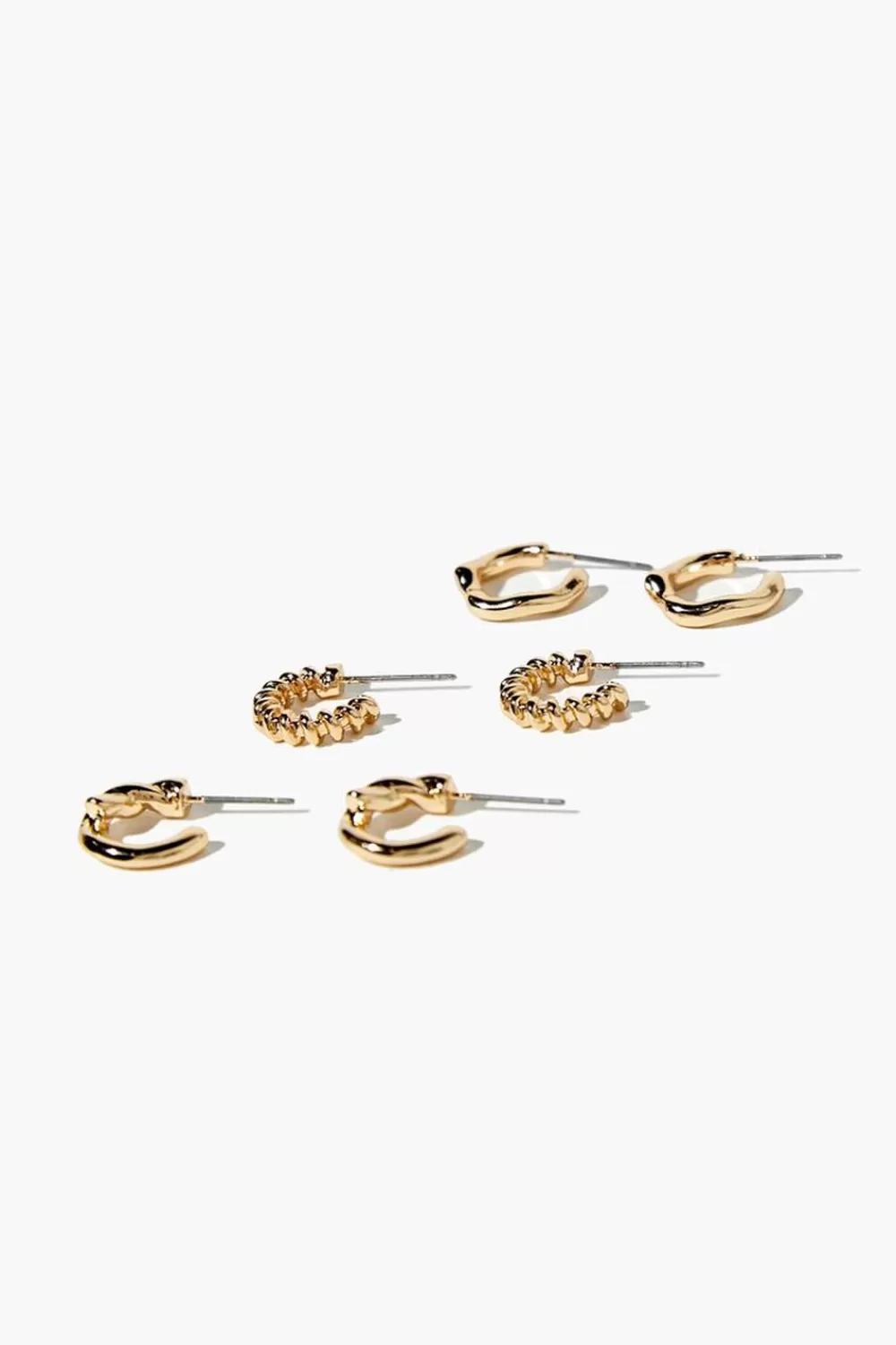 Earrings>Forever 21 Assorted Hoop Earring Set Gold