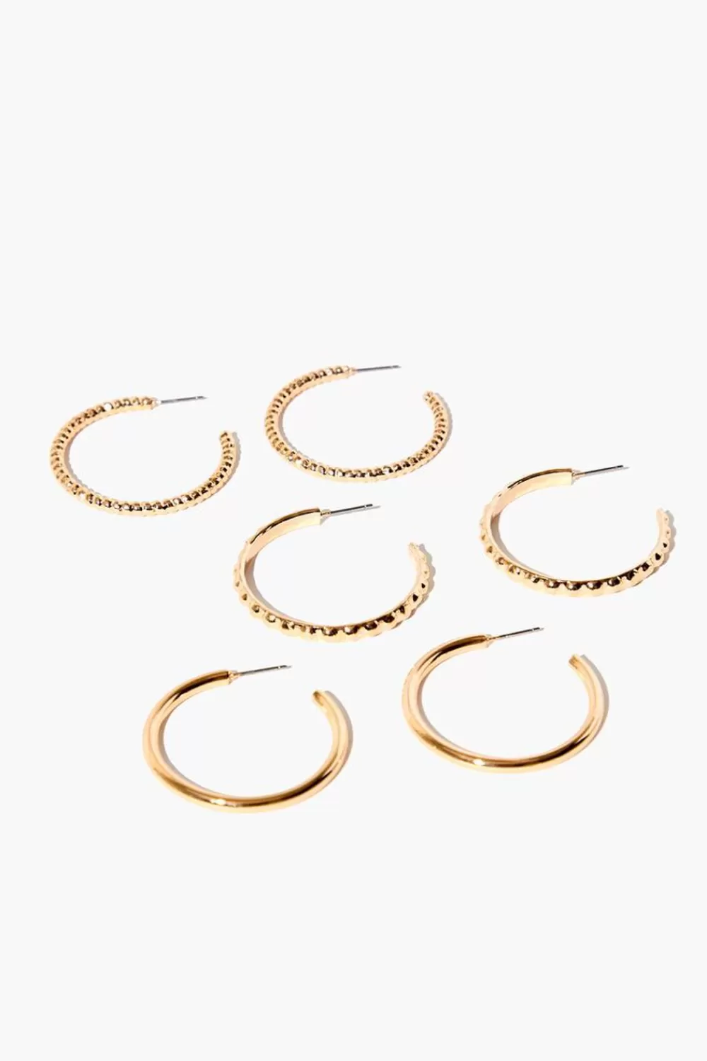 Earrings>Forever 21 Assorted Hoop Earring Set Gold