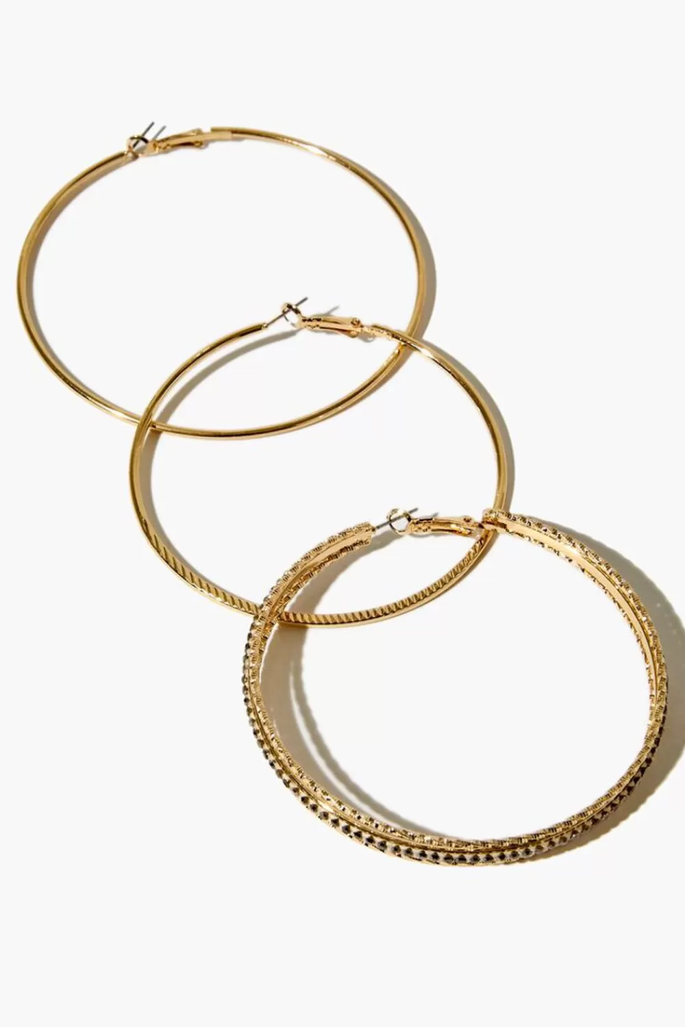 Earrings>Forever 21 Assorted Hoop Earring Set Gold
