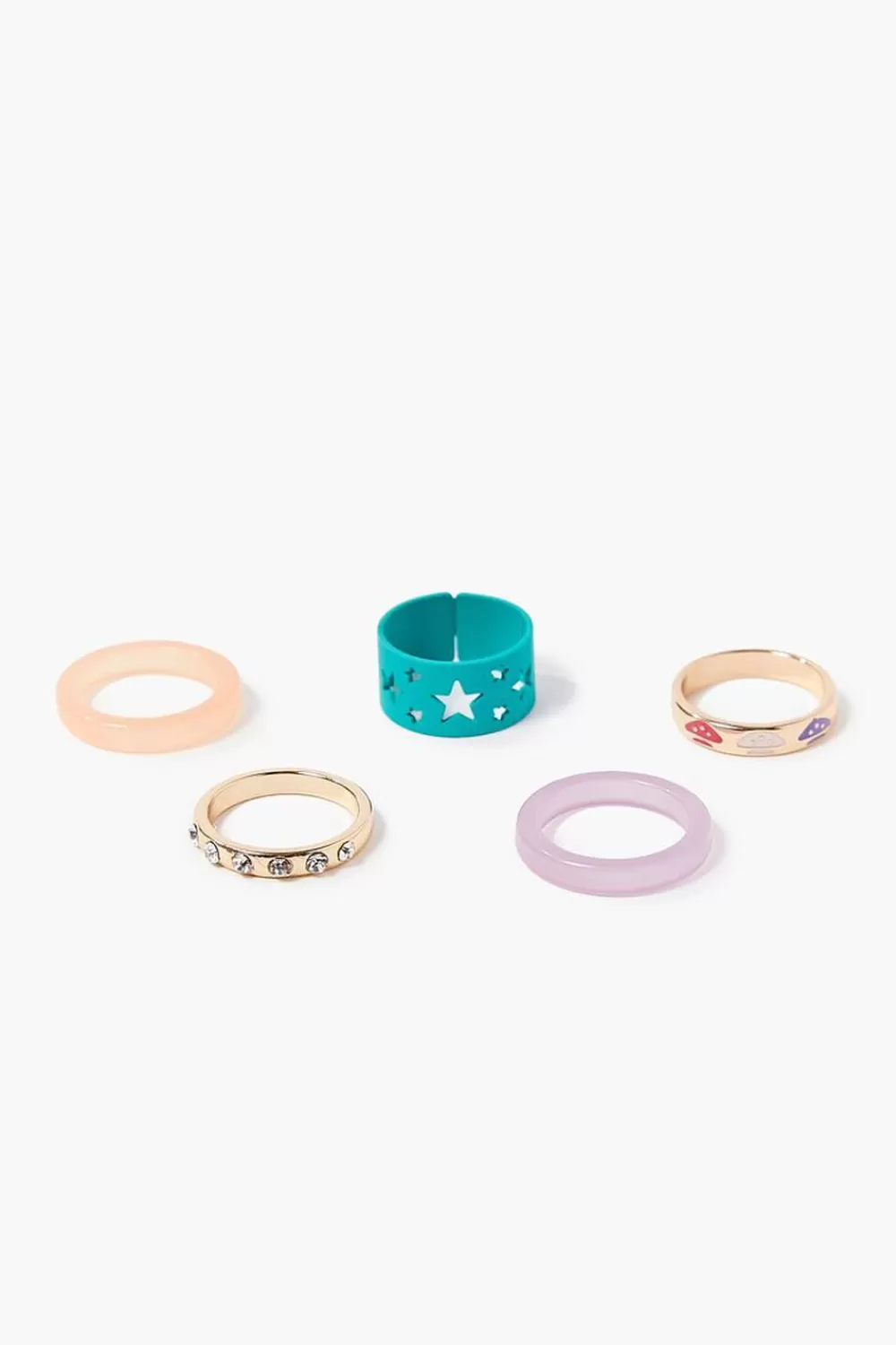 Rings>Forever 21 Assorted Mushroom Ring Set Gold/Multi
