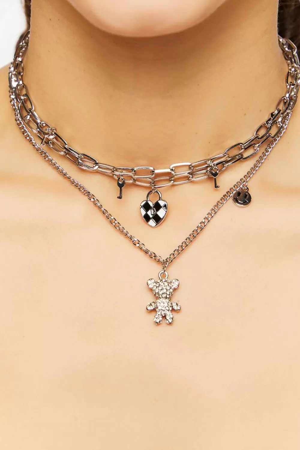 Necklaces>Forever 21 Assorted Pendant Necklace Set Silver