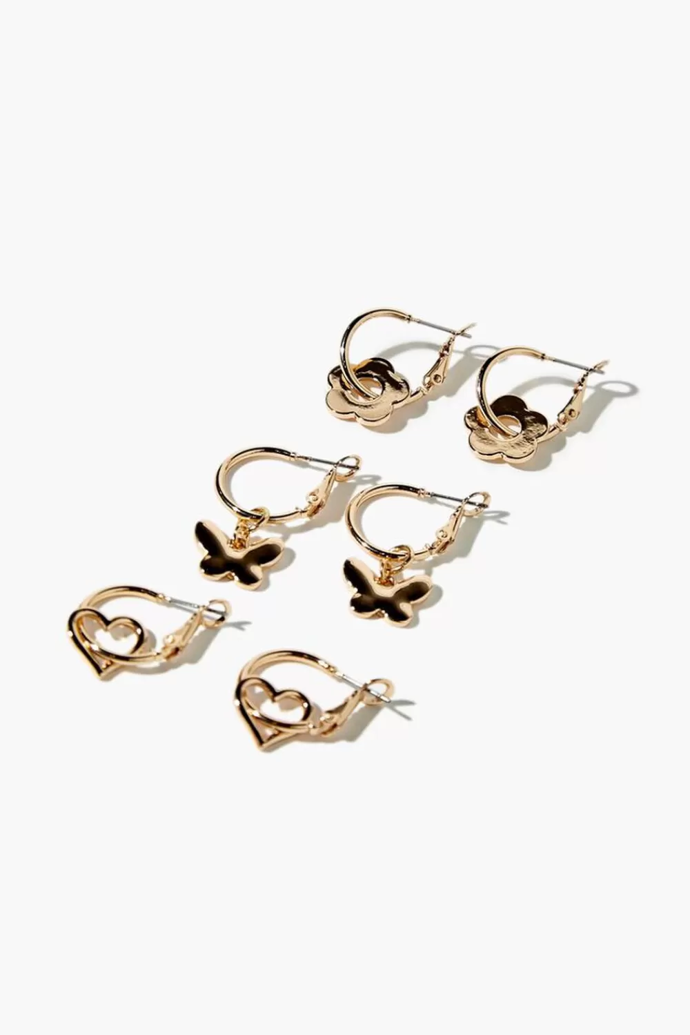 Earrings>Forever 21 Assorted Stud & Hoop Earring Set Gold