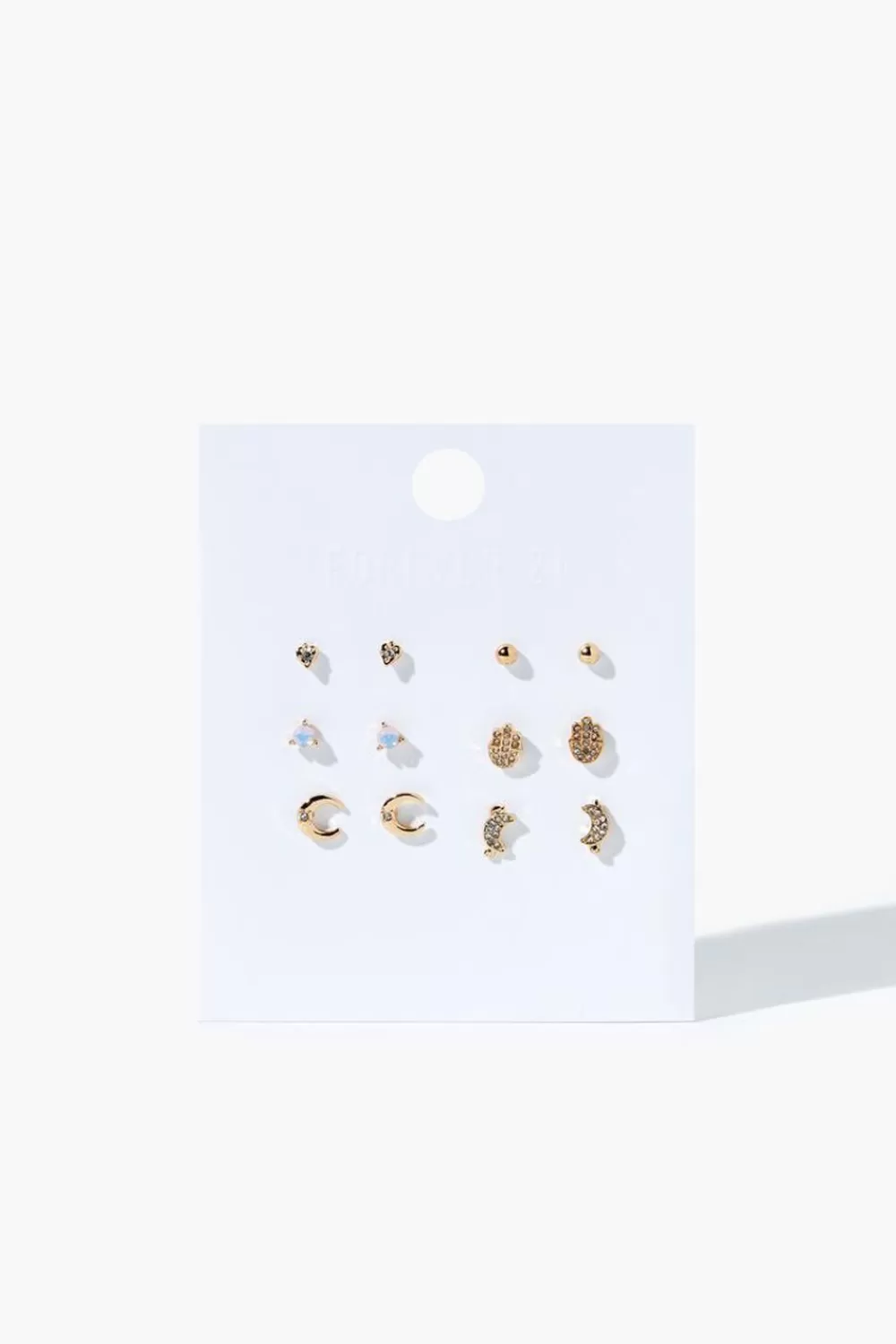 Earrings>Forever 21 Assorted Stud Earring Set Clear/Gold