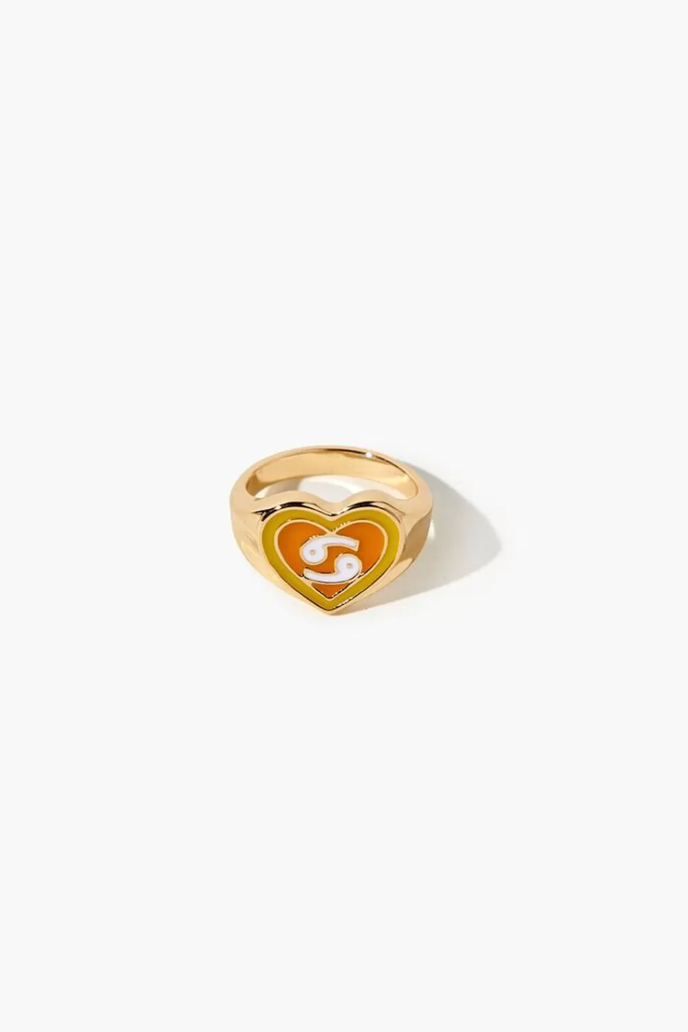 Rings>Forever 21 Astrology Heart Cocktail Ring Cancer/Gold