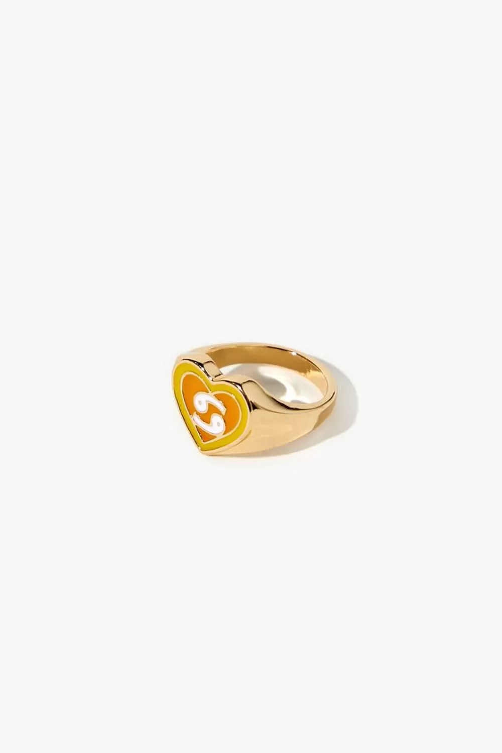 Rings>Forever 21 Astrology Heart Cocktail Ring Cancer/Gold