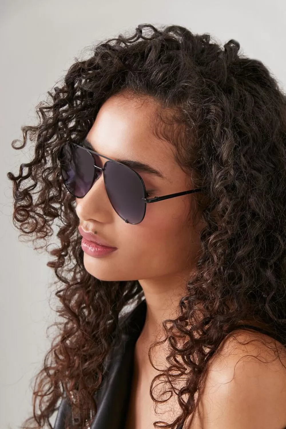 Swimwear>Forever 21 Aviator Sunglasses Black/Black