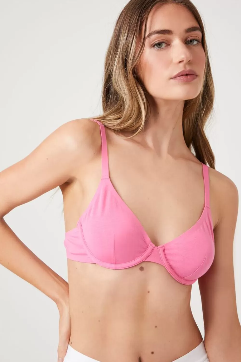 Loungewear>Forever 21 Balconette Underwire Bra Hot Pink