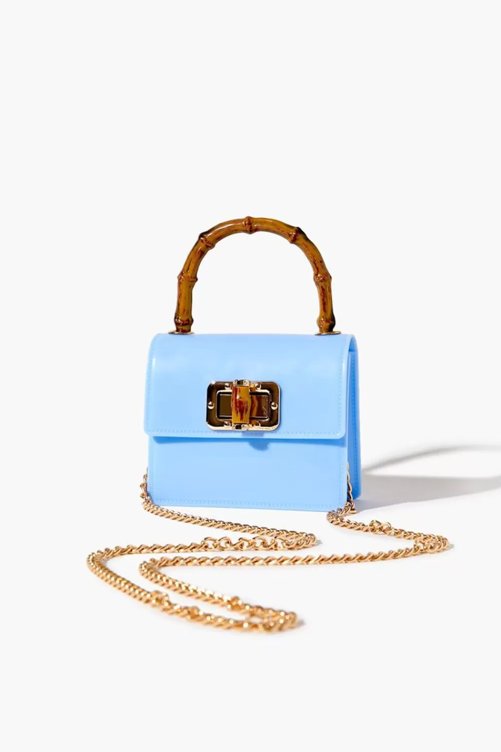 Bags + Backpacks>Forever 21 Bamboo Mini Crossbody Bag Blue