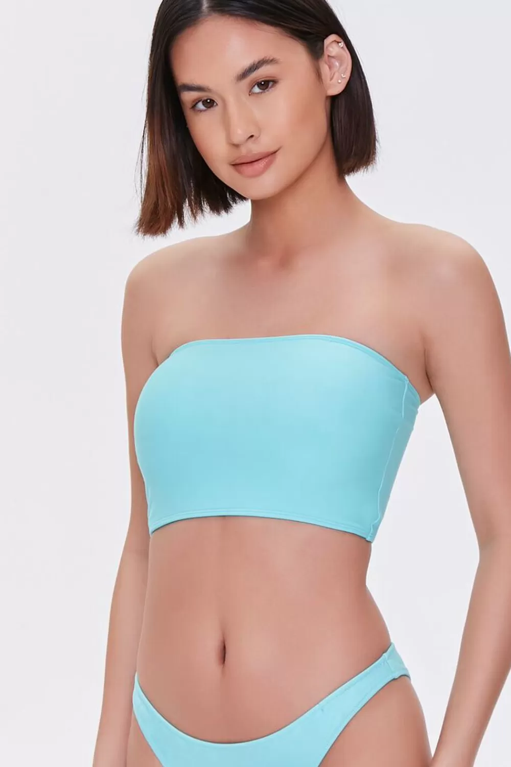 Swimwear>Forever 21 Bandeau Bikini Top Aqua