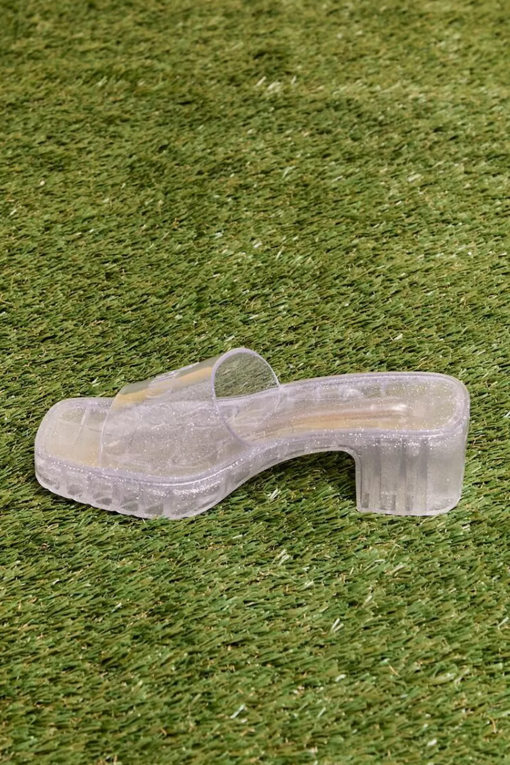 Heels>Forever 21 Barbie™ Glitter Jelly Block Heels Clear