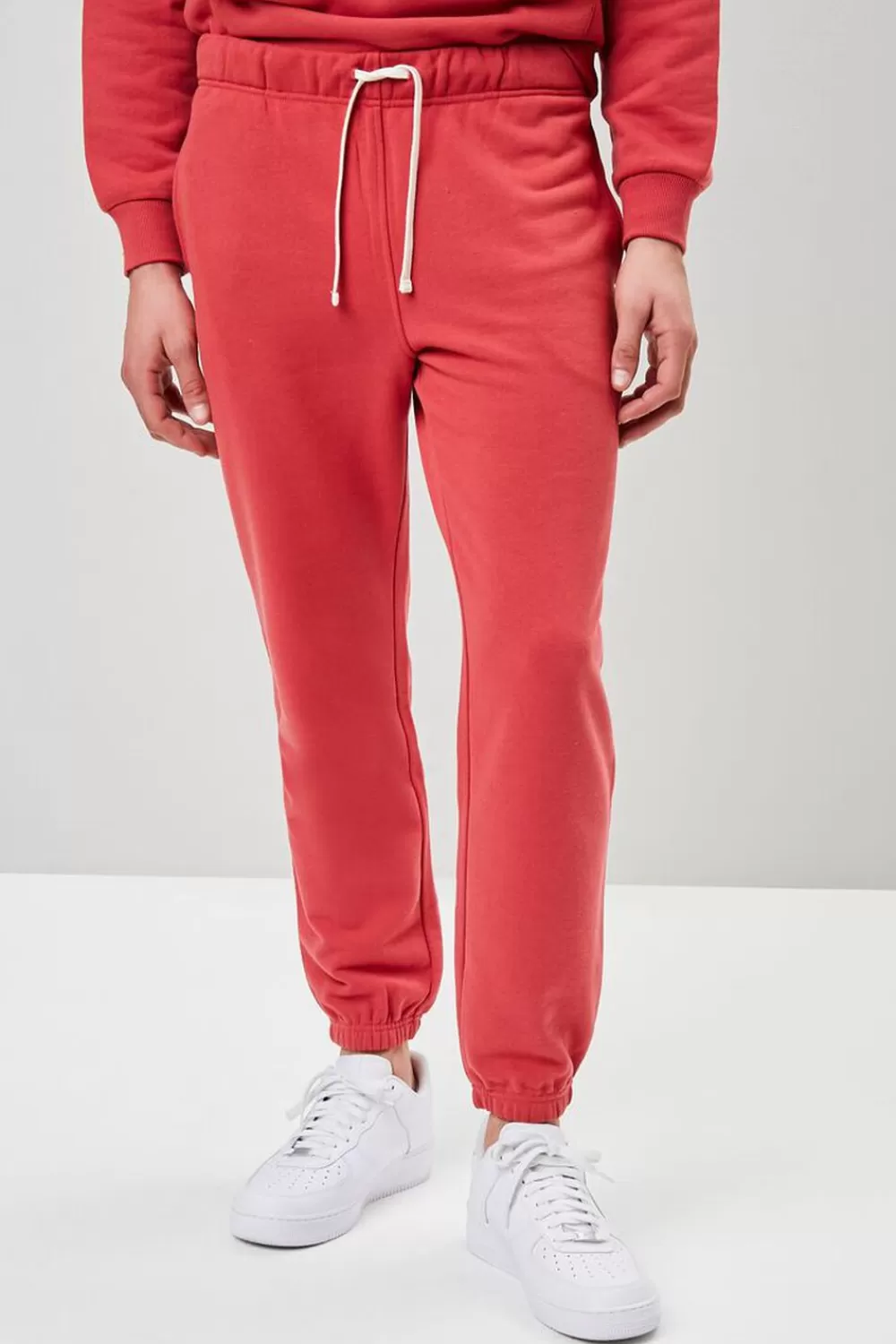 Bottoms>Forever 21 Basic Drawstring Joggers Red