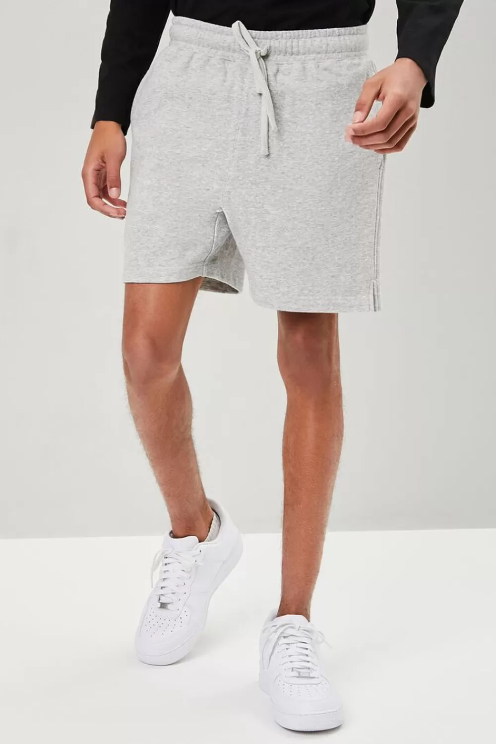 Bottoms>Forever 21 Basic Drawstring Shorts Heather Grey
