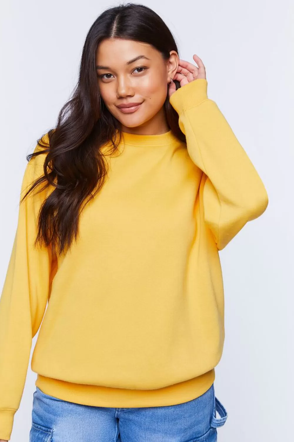 Forever 21 Basic Fleece Crew Pullover | Women Tops