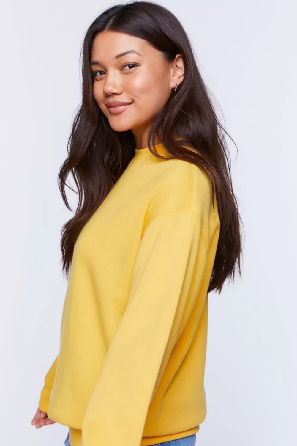 Forever 21 Basic Fleece Crew Pullover | Women Tops