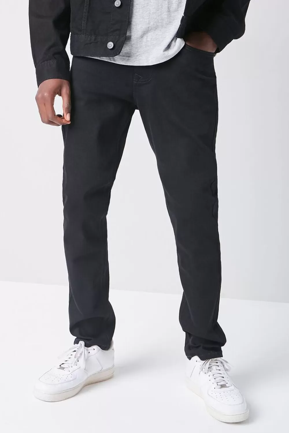 Jeans + Denim>Forever 21 Basic Slim-Fit Jeans Black