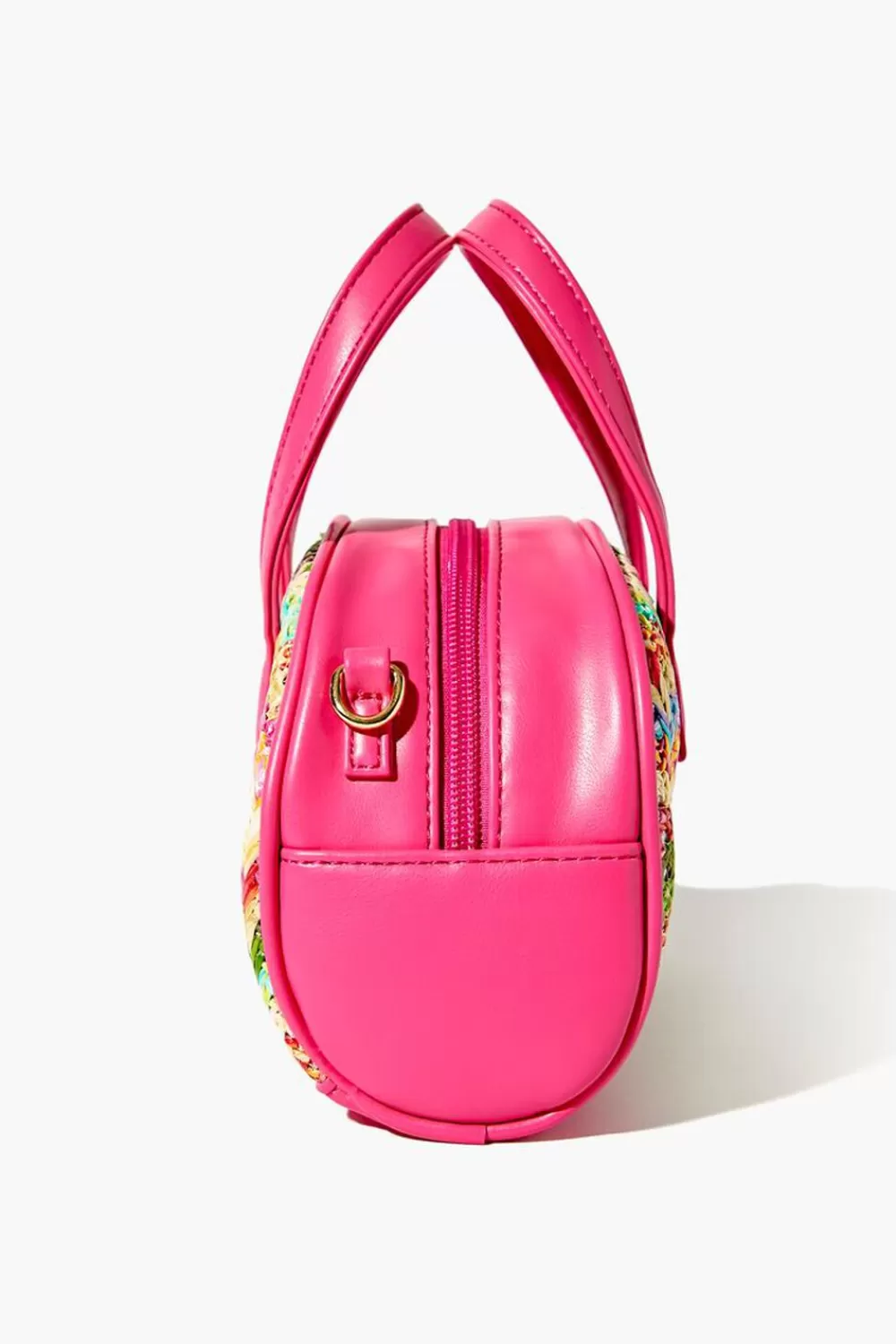 Bags + Backpacks>Forever 21 Basketwoven Crossbody Bag Pink/Multi