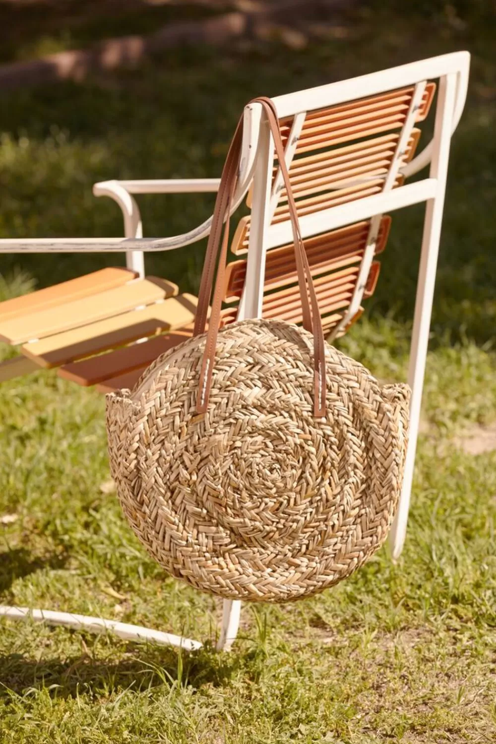 Bags + Backpacks>Forever 21 Basketwoven Straw Tote Bag Natural