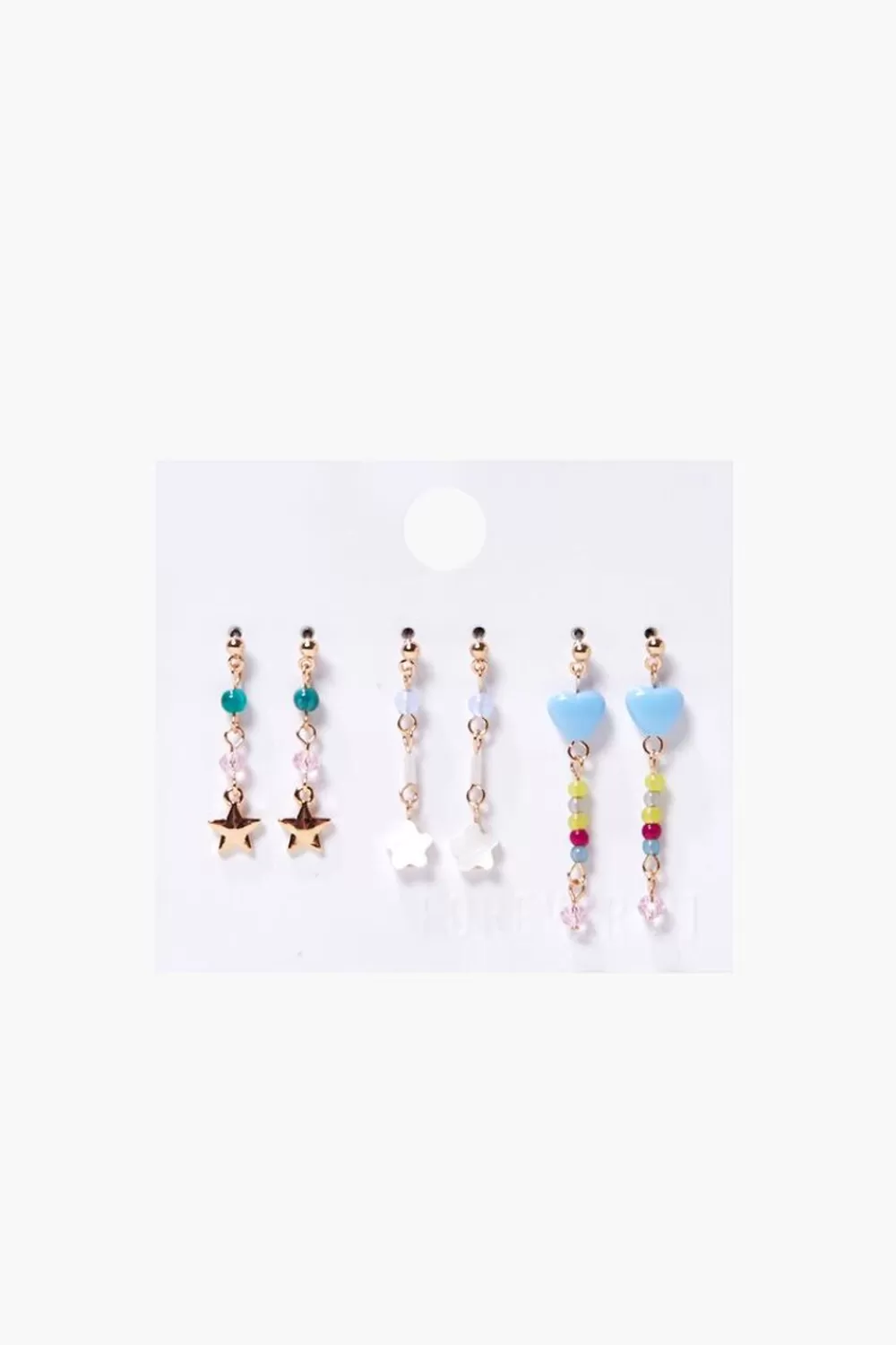 Earrings>Forever 21 Beaded Drop Earring Set Gold/Blue