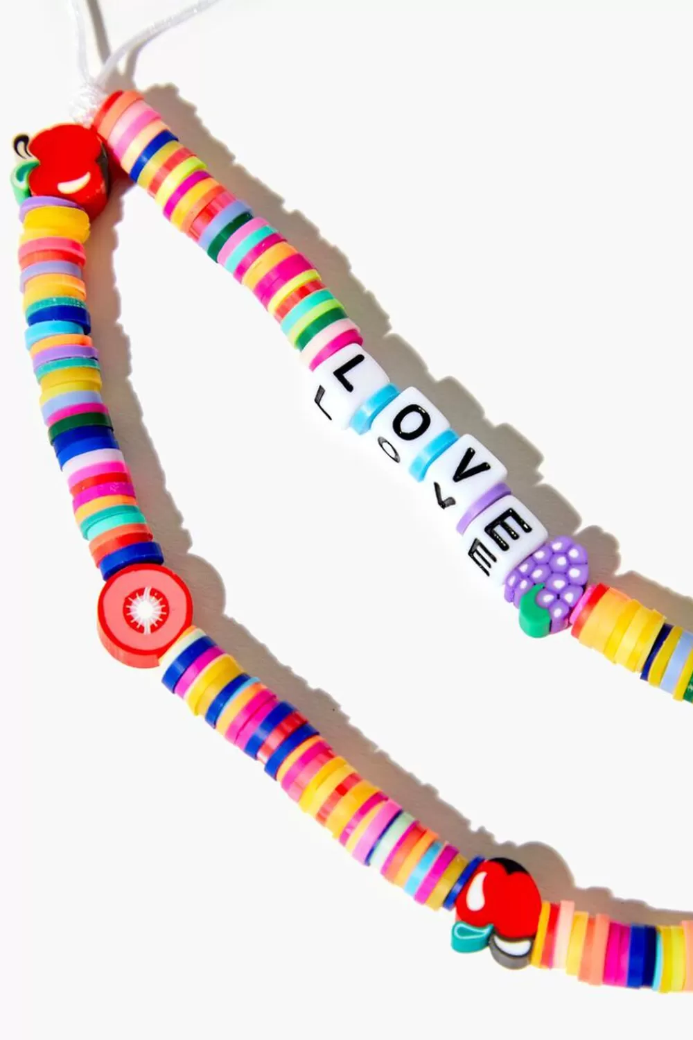 Electronics + Accessories>Forever 21 Beaded Love Phone Keychain Rainbow/Multi