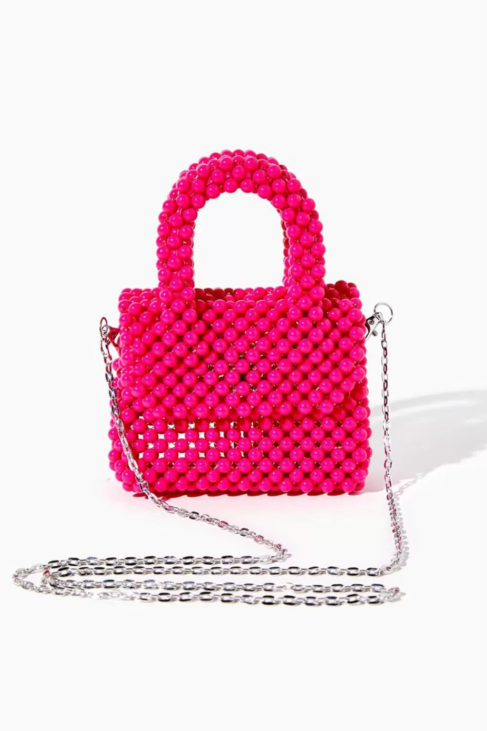 Bags + Backpacks>Forever 21 Beaded Mini Crossbody Bag Pink