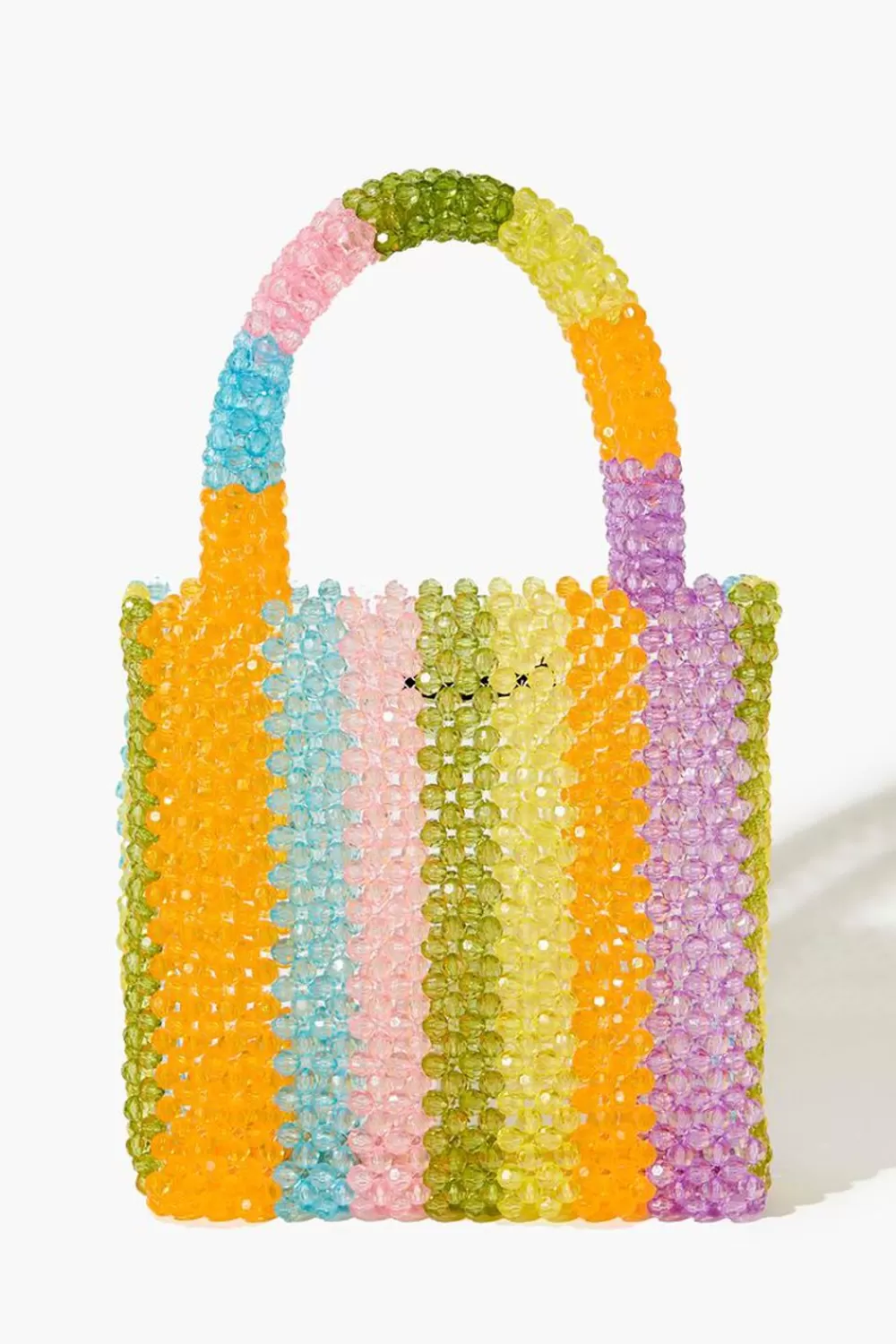 Bags + Backpacks>Forever 21 Beaded Striped Tote Bag Multi