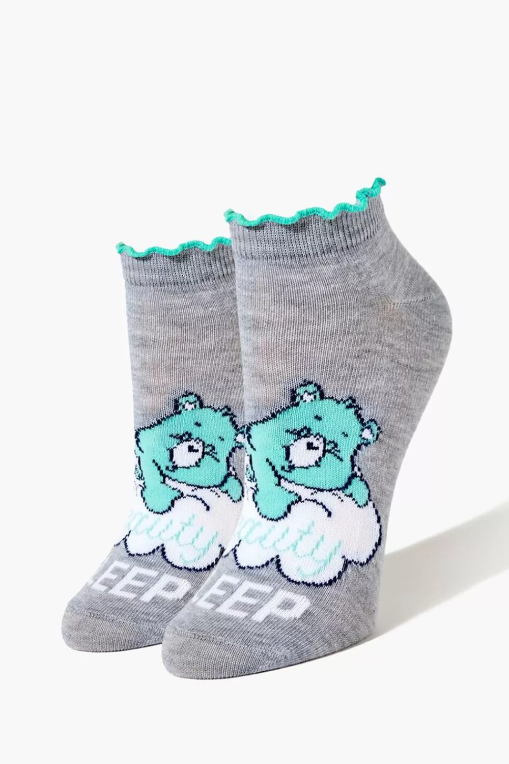 Socks + Tights>Forever 21 Bedtime Bear Ankle Socks Grey/Multi