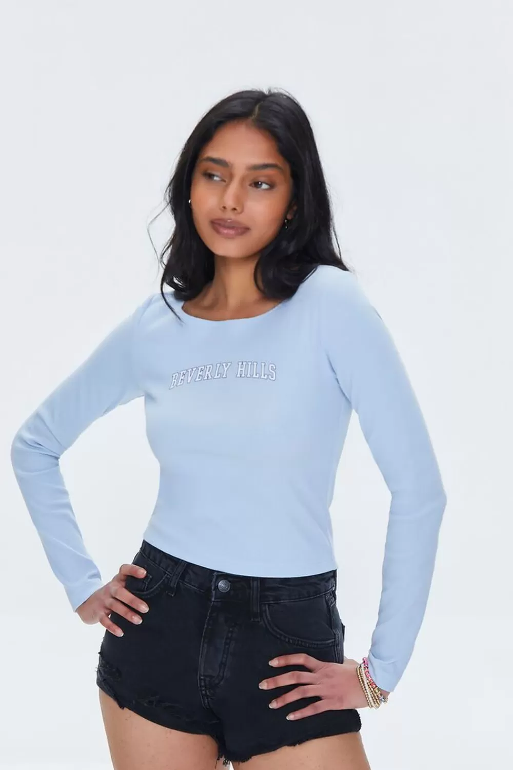 Forever 21 Beverly Hills Graphic Ribbed Tee | Women Tops