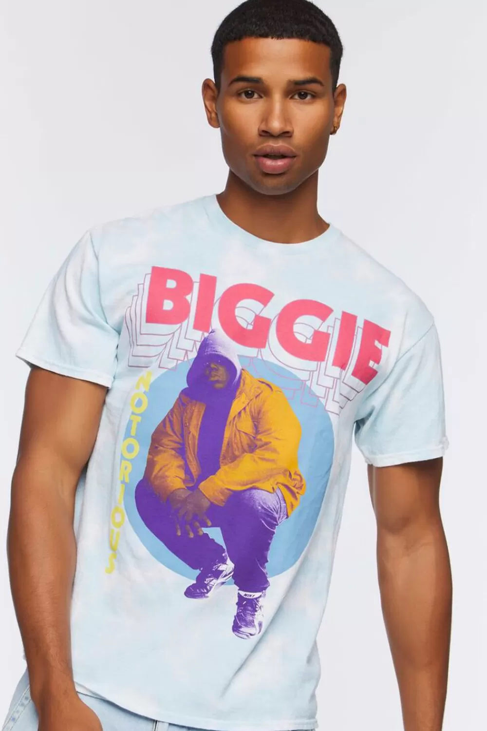 Graphic Tees>Forever 21 Biggie Graphic Tee Light Blue/Multi