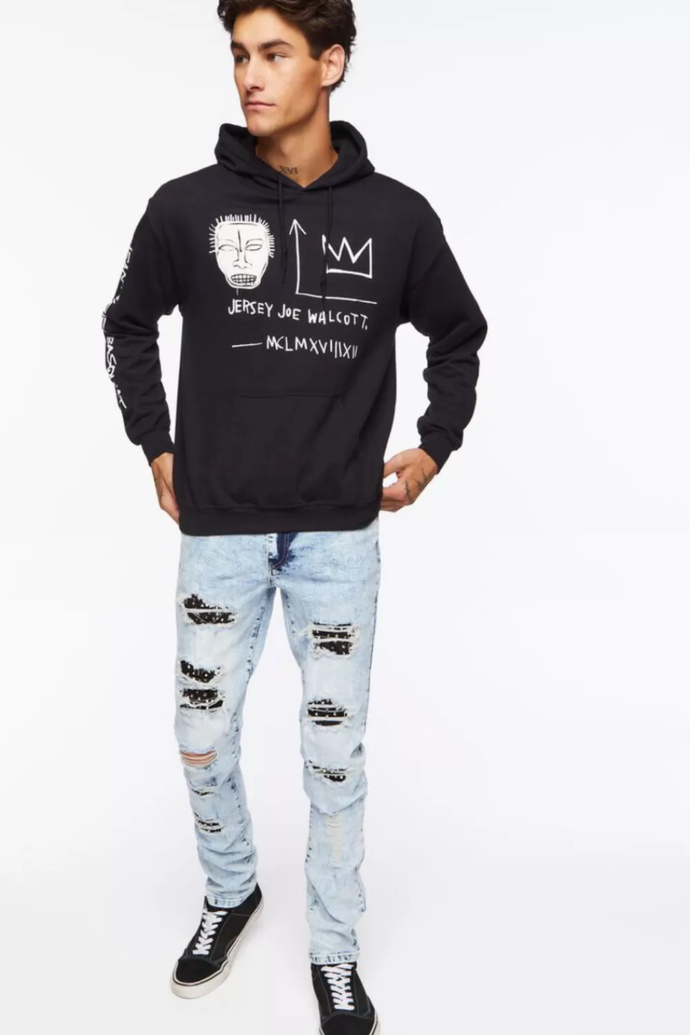 Jeans + Denim>Forever 21 Bleached Wash Distressed Skinny Jeans Medium Denim