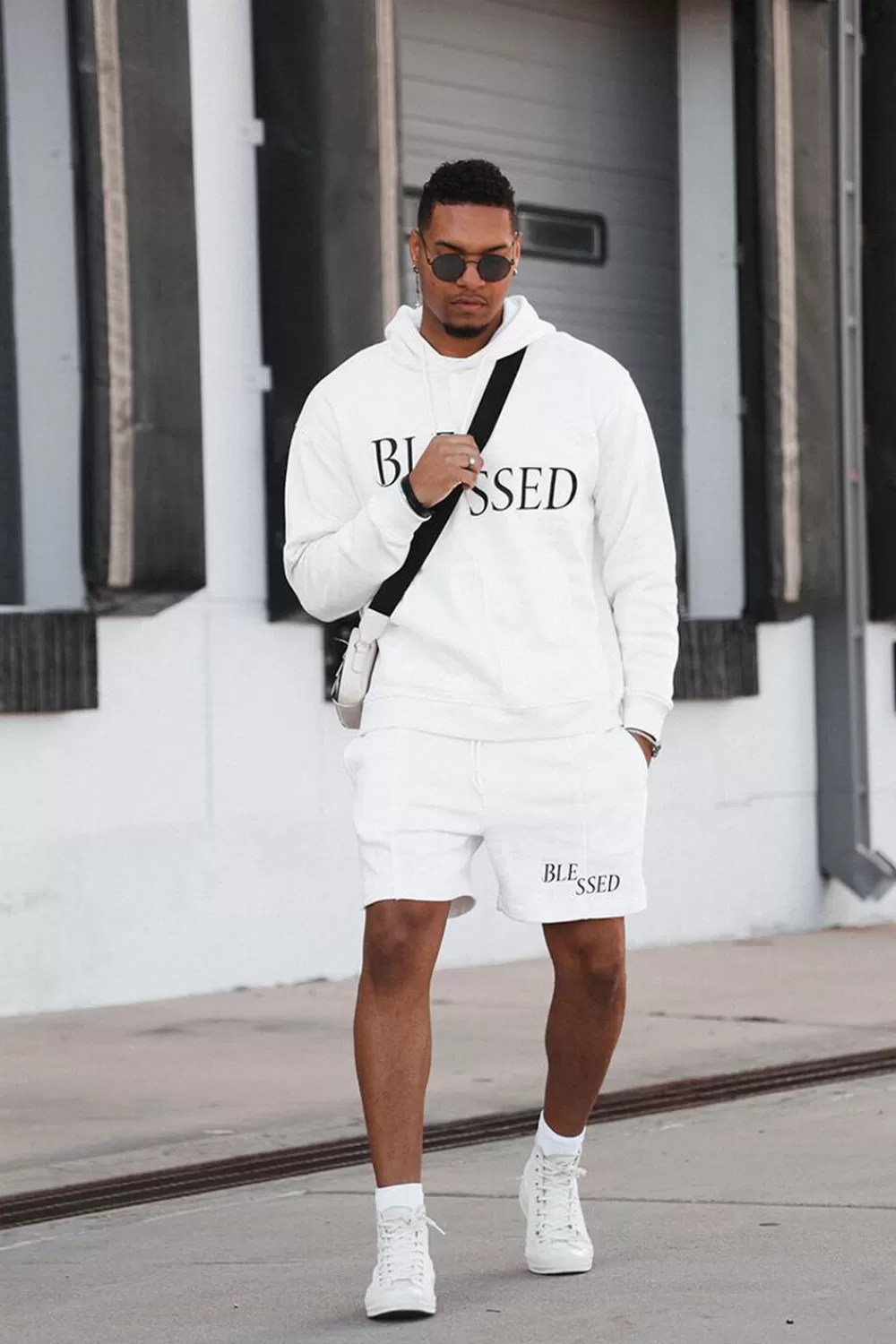 Activewear + Athletic>Forever 21 Blessed French Terry Shorts White/Black