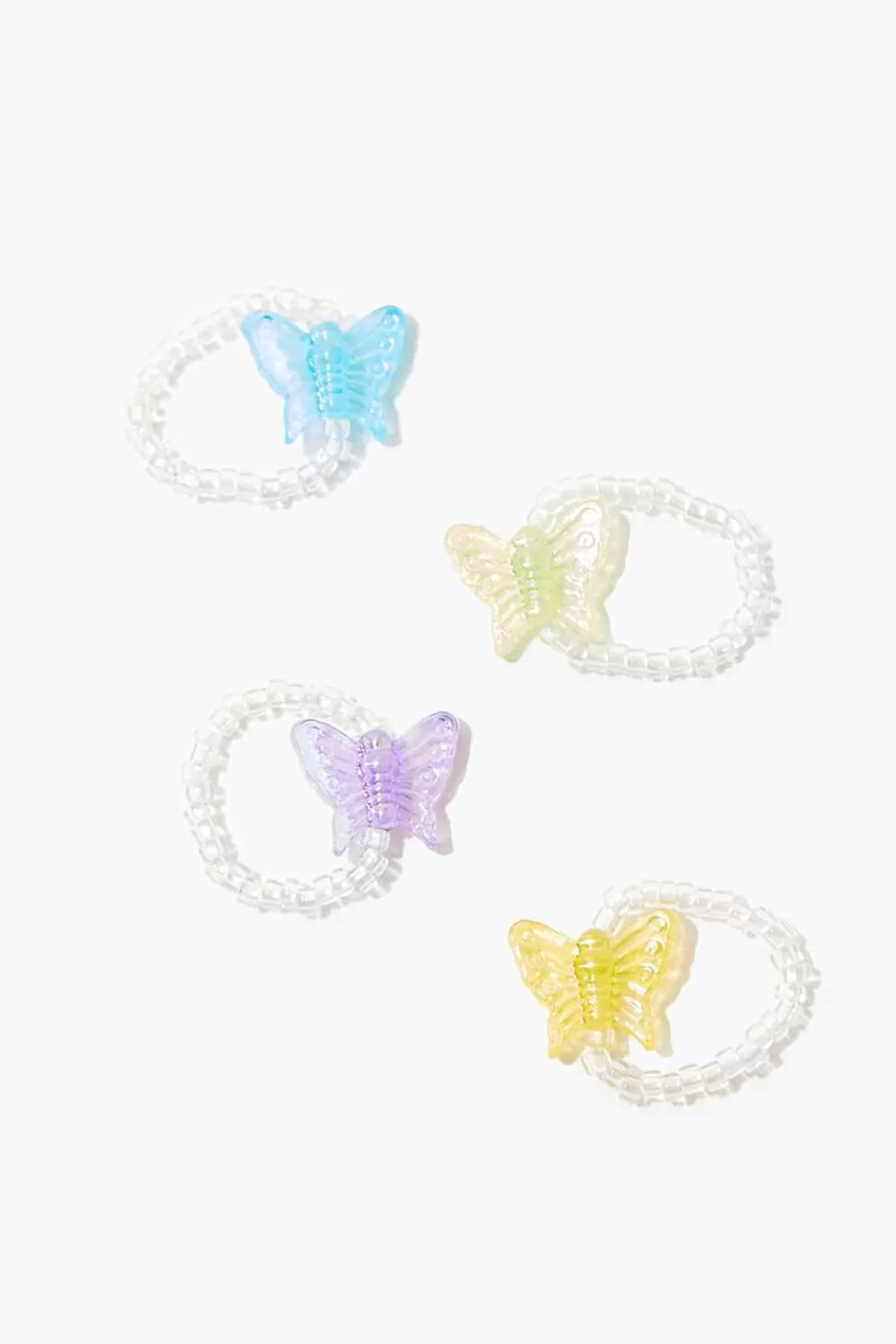 Rings>Forever 21 Butterfly Beaded Ring Set Purple/Green