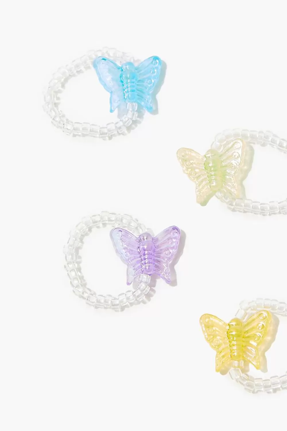 Rings>Forever 21 Butterfly Beaded Ring Set Purple/Green