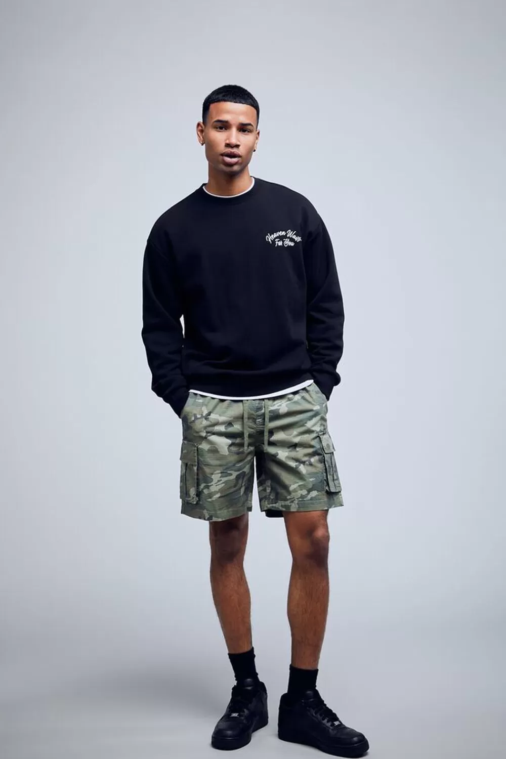 Activewear + Athletic>Forever 21 Camo Ripstop Cargo Shorts Olive/Multi