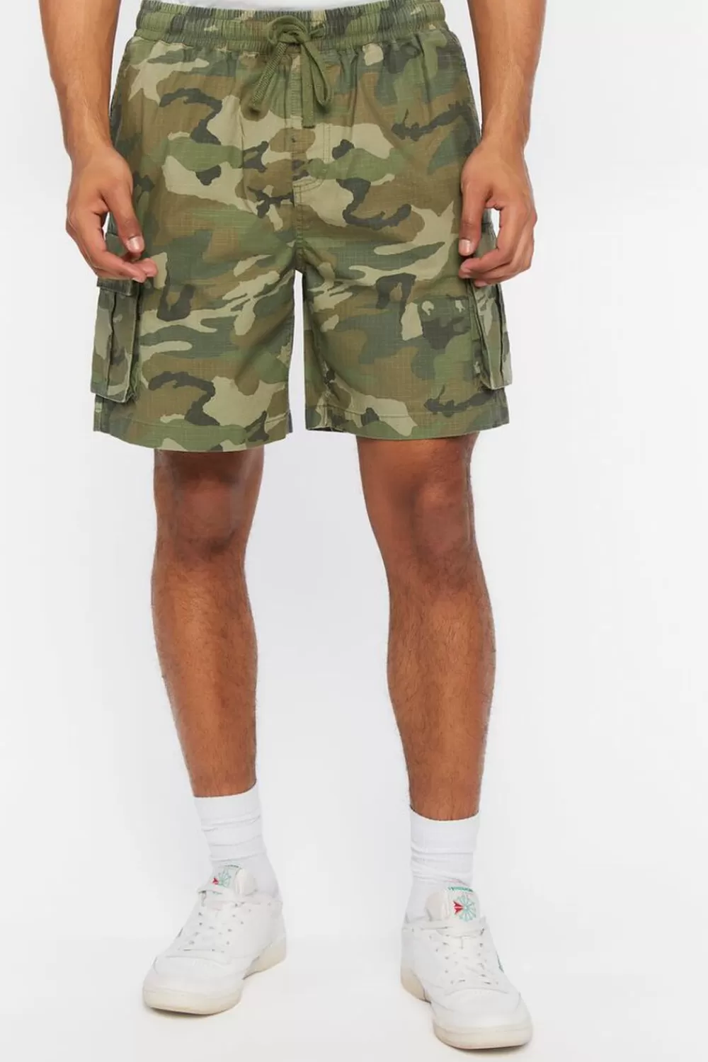 Activewear + Athletic>Forever 21 Camo Ripstop Cargo Shorts Olive/Multi