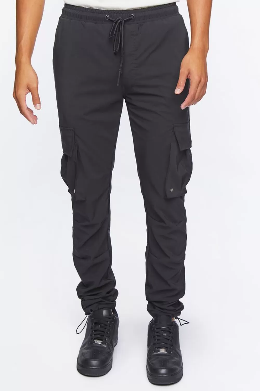 Bottoms>Forever 21 Cargo Utility Joggers Black
