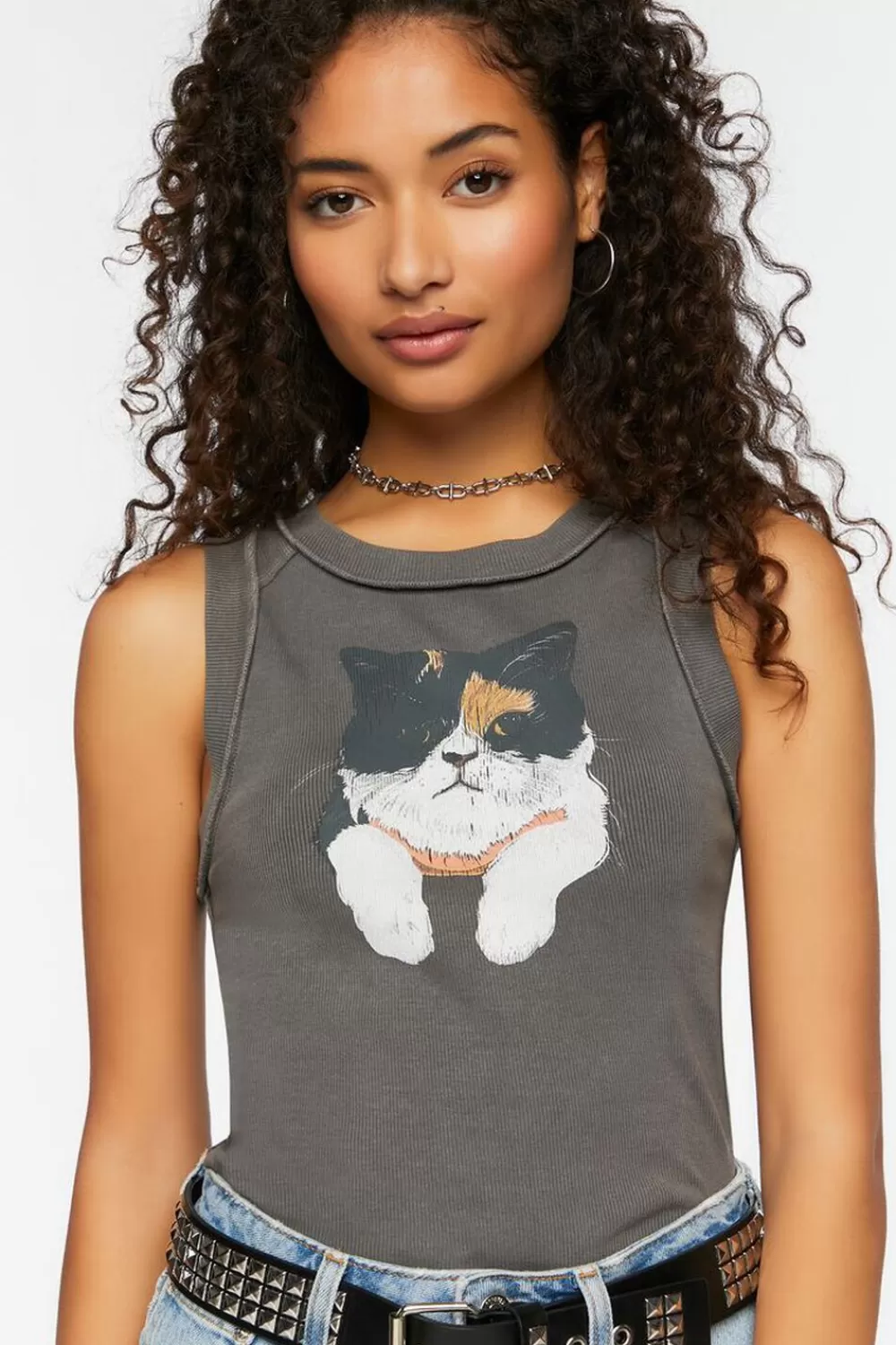 Forever 21 Cat Graphic Tank Top | Women Tops