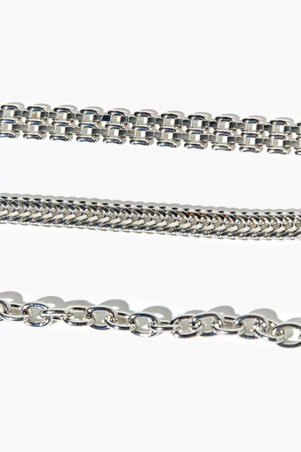 Bracelets>Forever 21 Chain Bracelet Set Silver