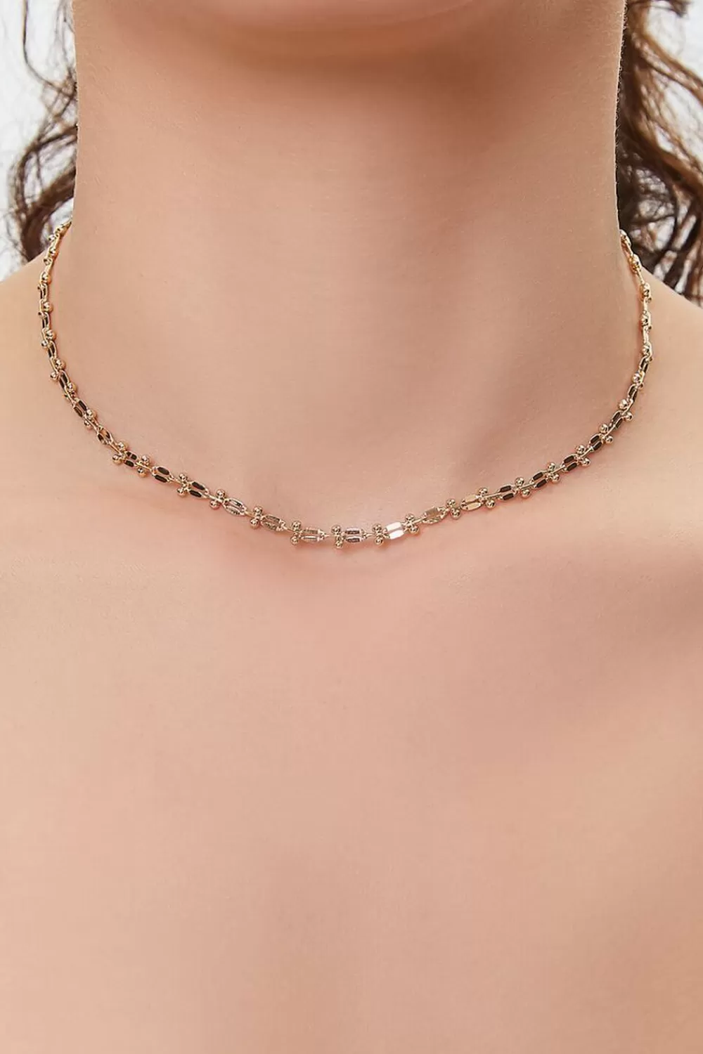 Necklaces>Forever 21 Chain Choker Necklace Gold
