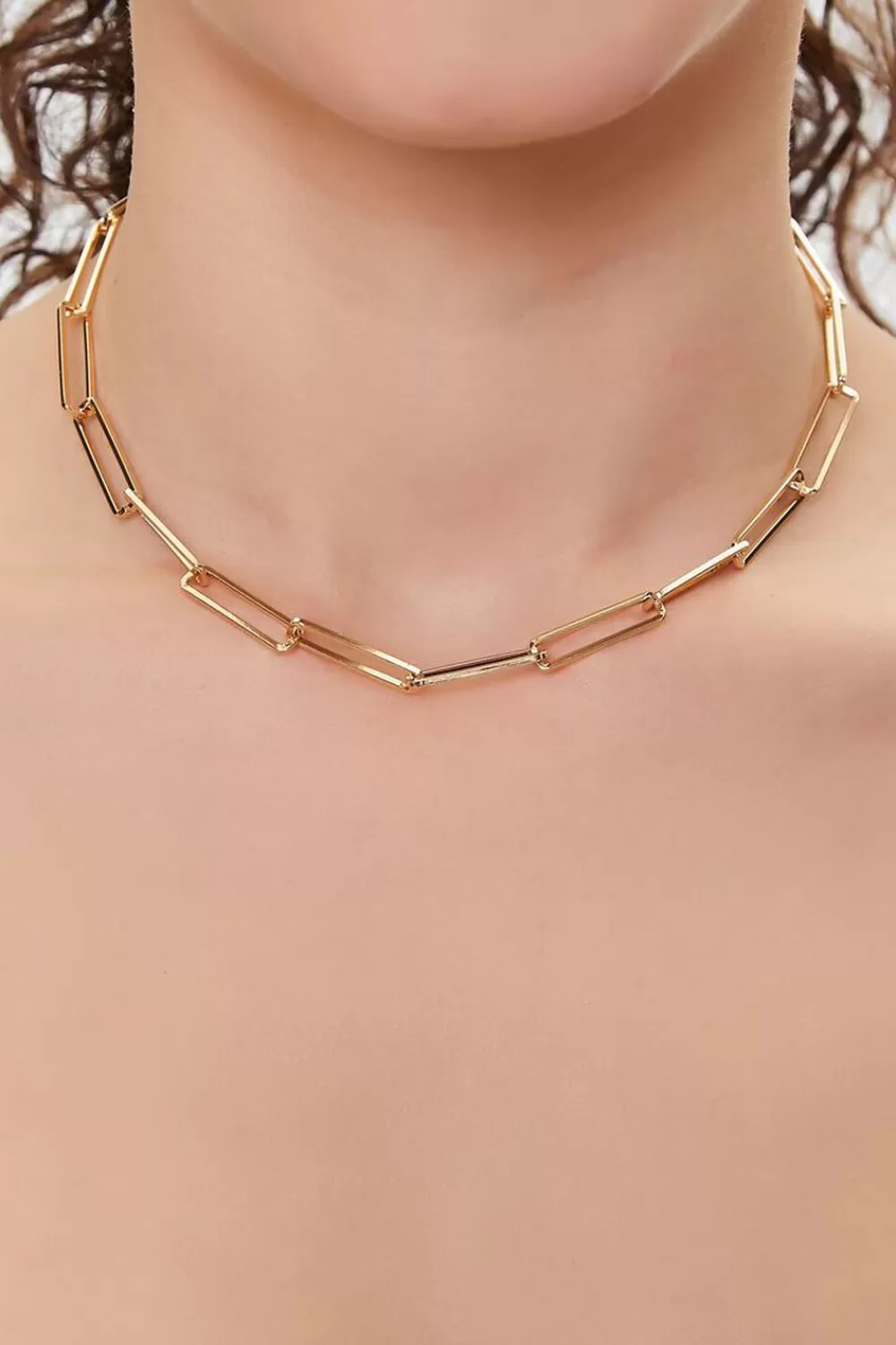 Necklaces>Forever 21 Chain Choker Necklace & Bracelet Set Gold