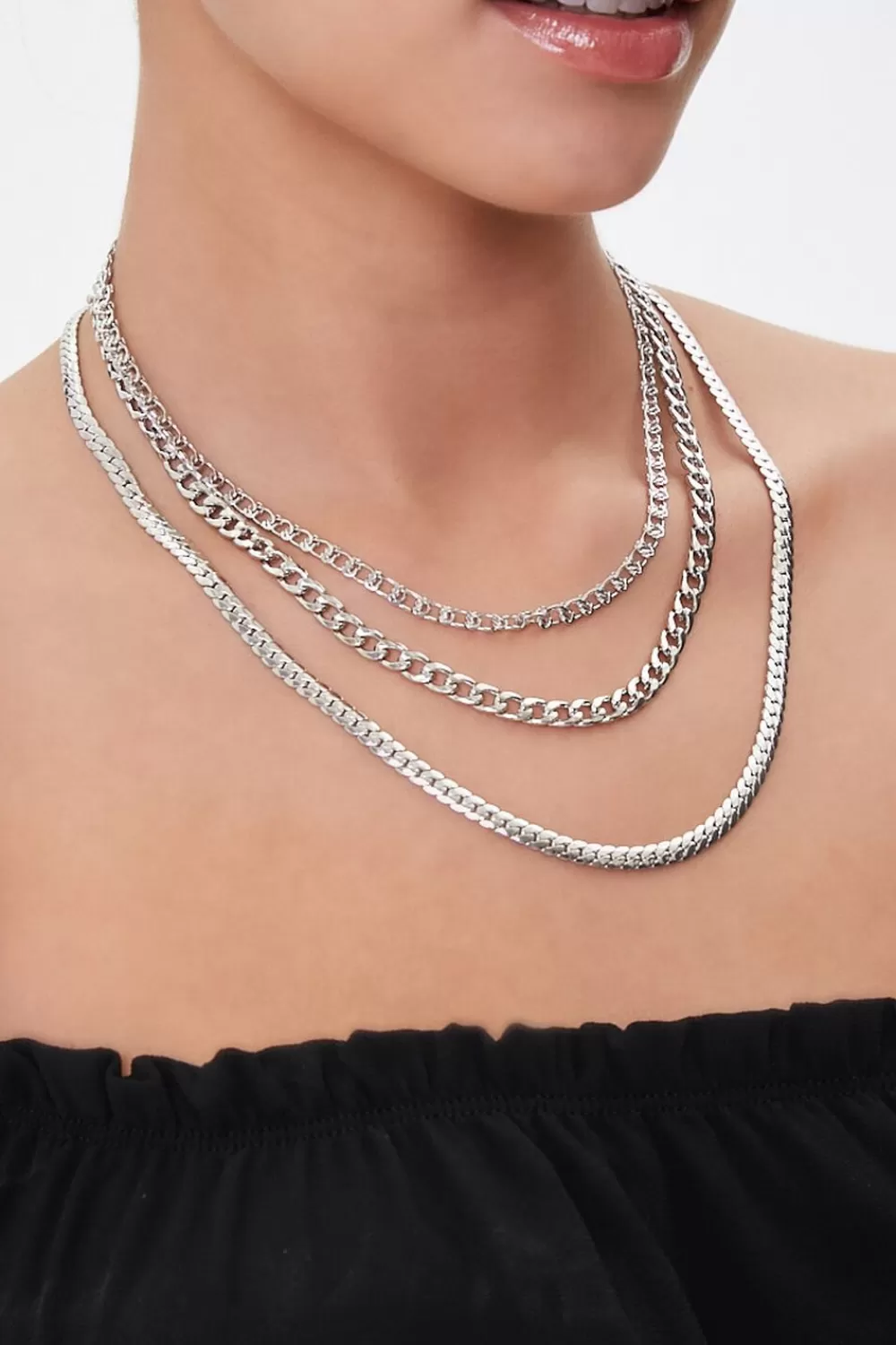 Necklaces>Forever 21 Chain Necklace Set Silver