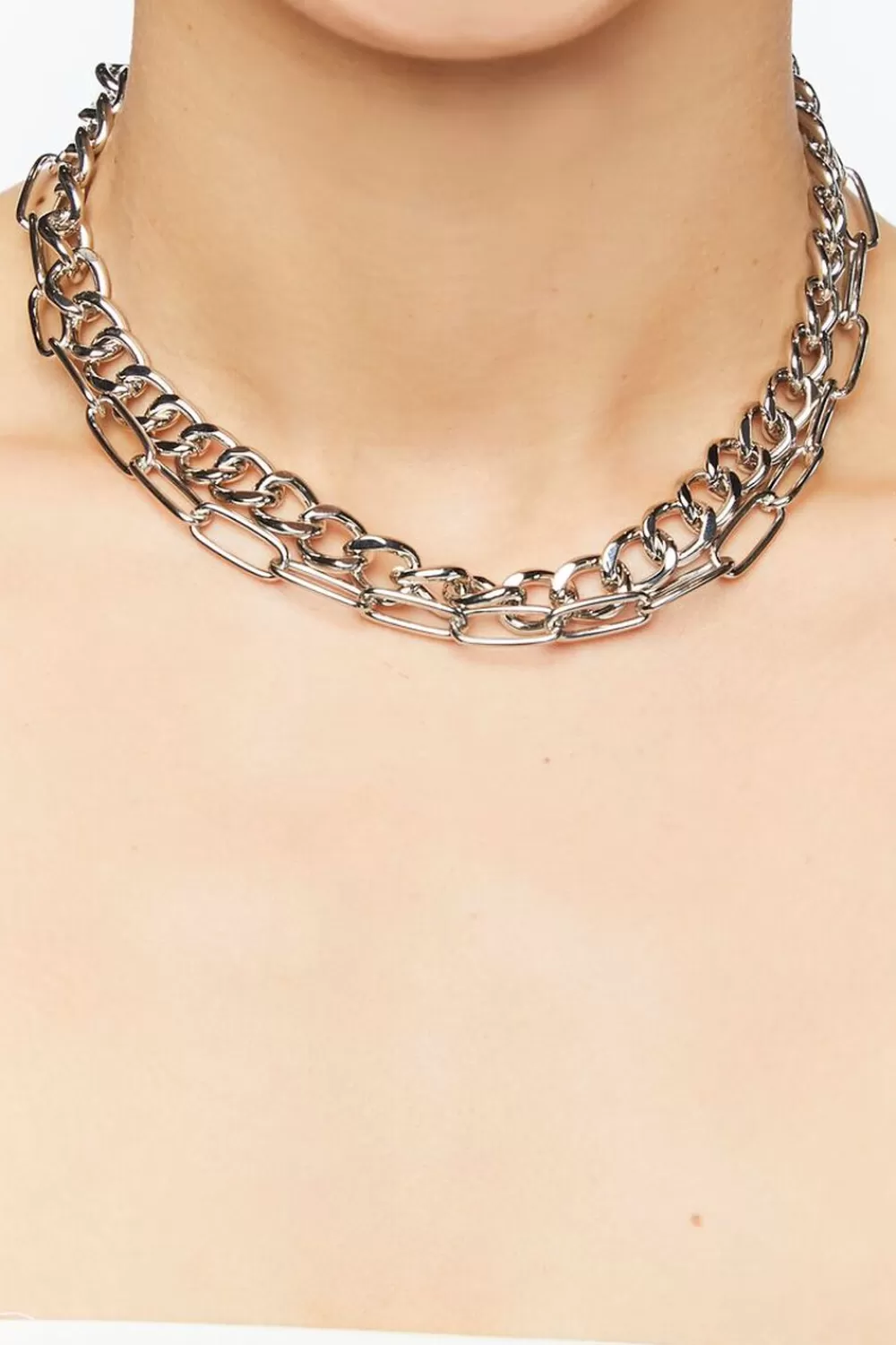 Necklaces>Forever 21 Chain Necklace Set Silver
