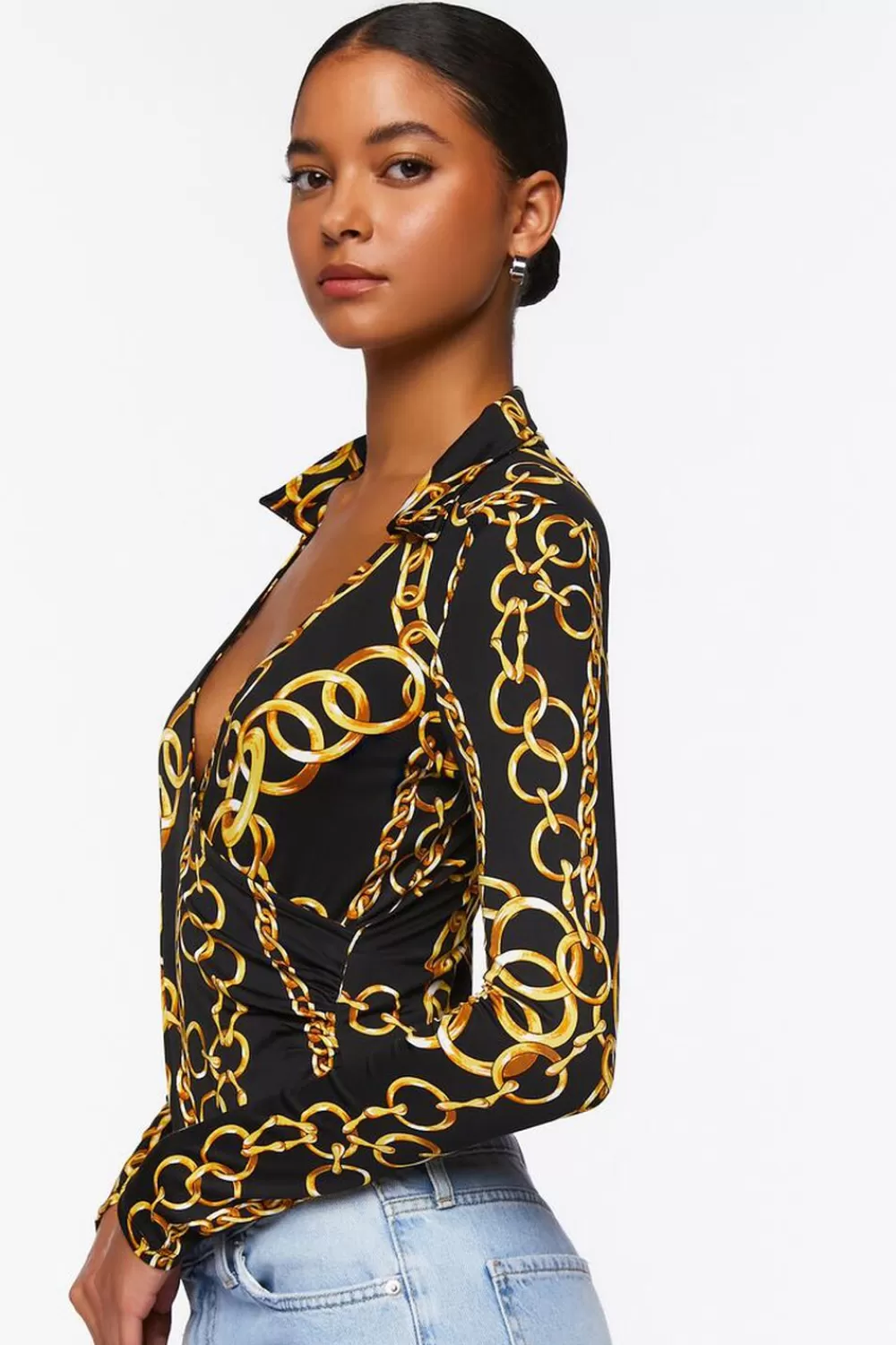 Forever 21 Chain Print Bodysuit | Women Tops