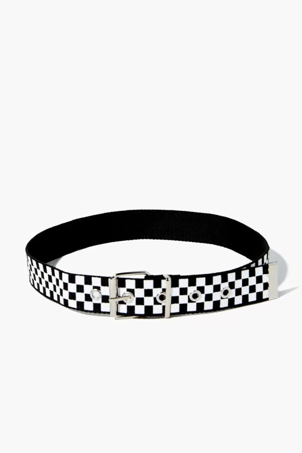 Belts>Forever 21 Checkered Print Belt Black/White