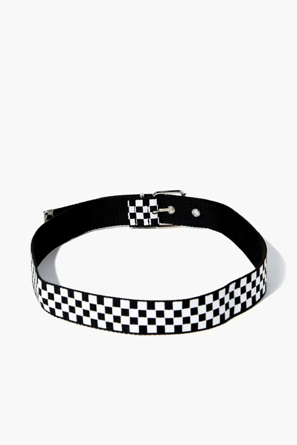 Belts>Forever 21 Checkered Print Belt Black/White