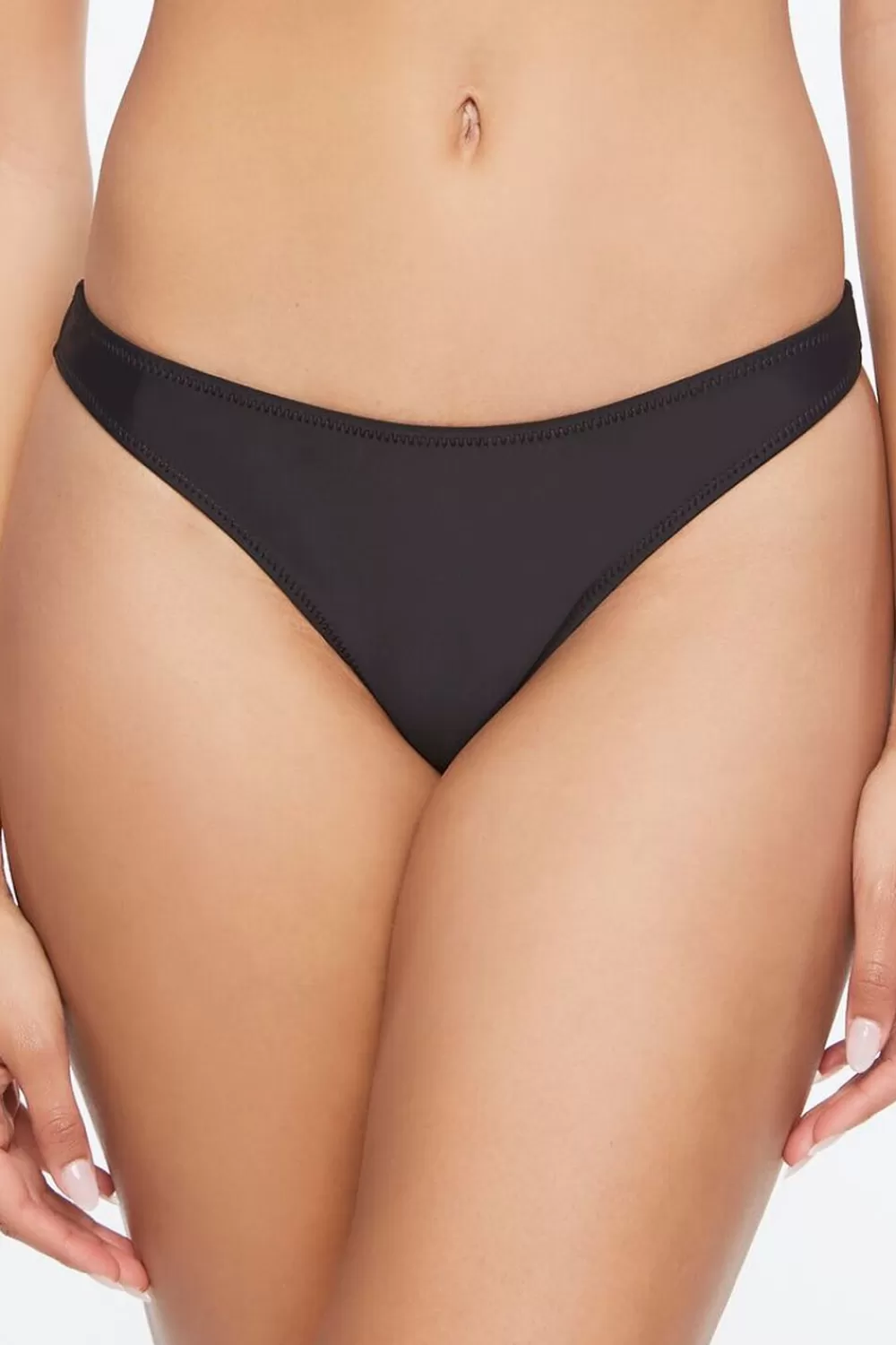 Swimwear>Forever 21 Cheeky Bikini Bottoms Black